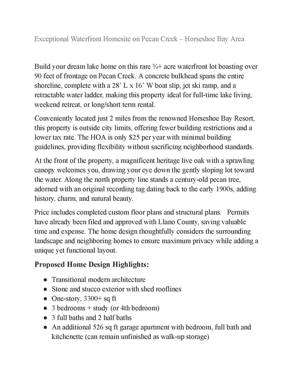 612 Pecan Creek, Horseshoe Bay, TX 78657