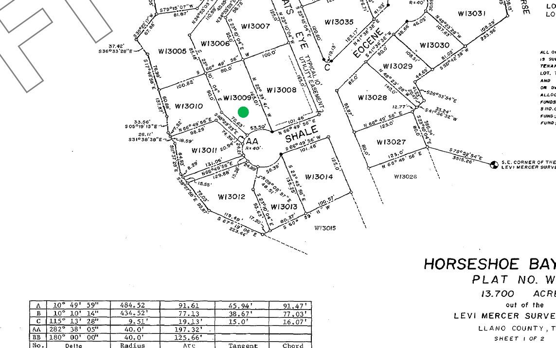 Lot W13009 Shale, Horseshoe Bay, TX 78657