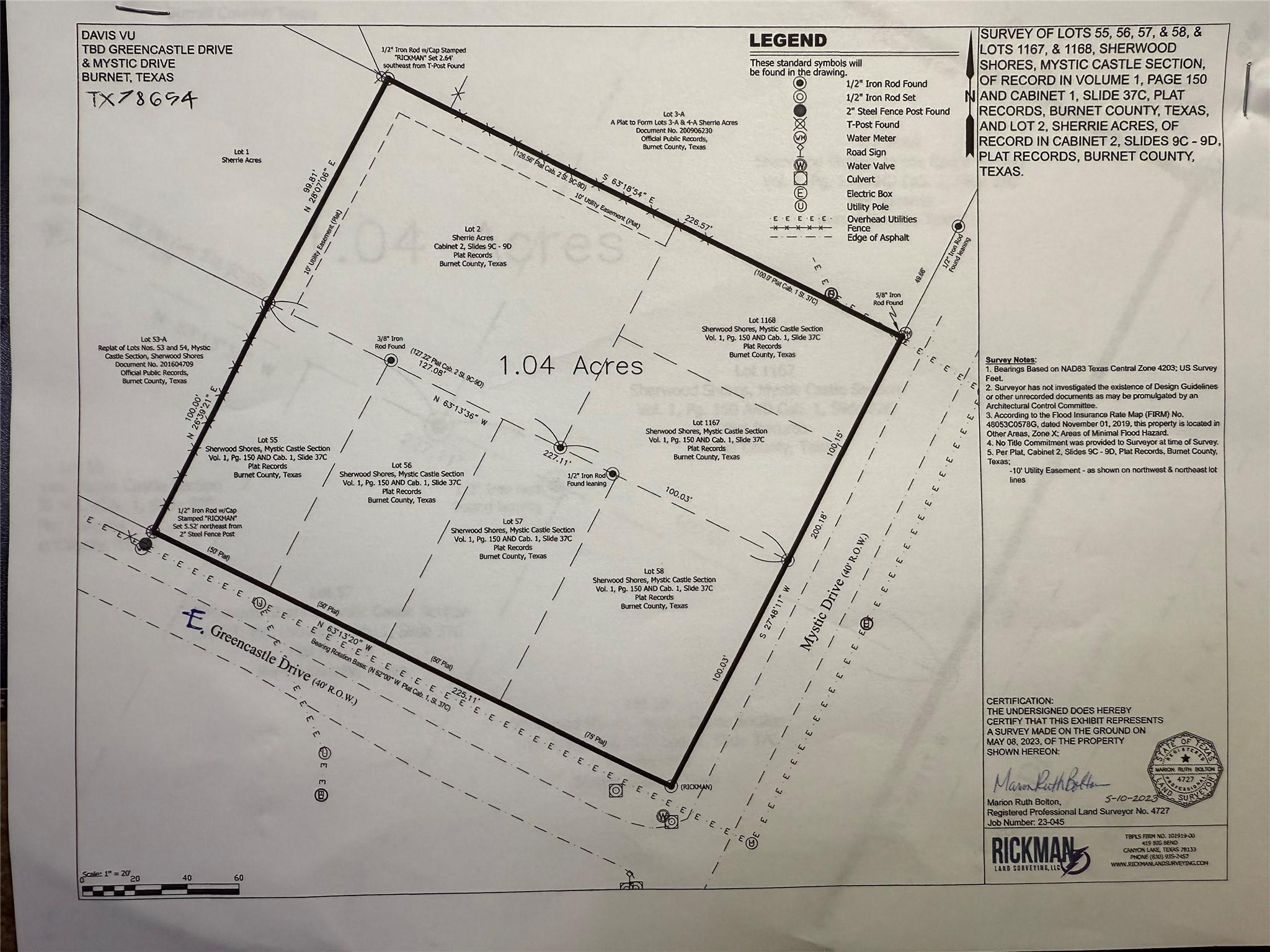 Lot 55,56,57,58,1167,1168 Greencastle and Mystic Dr, Granite Shoals, TX 78654