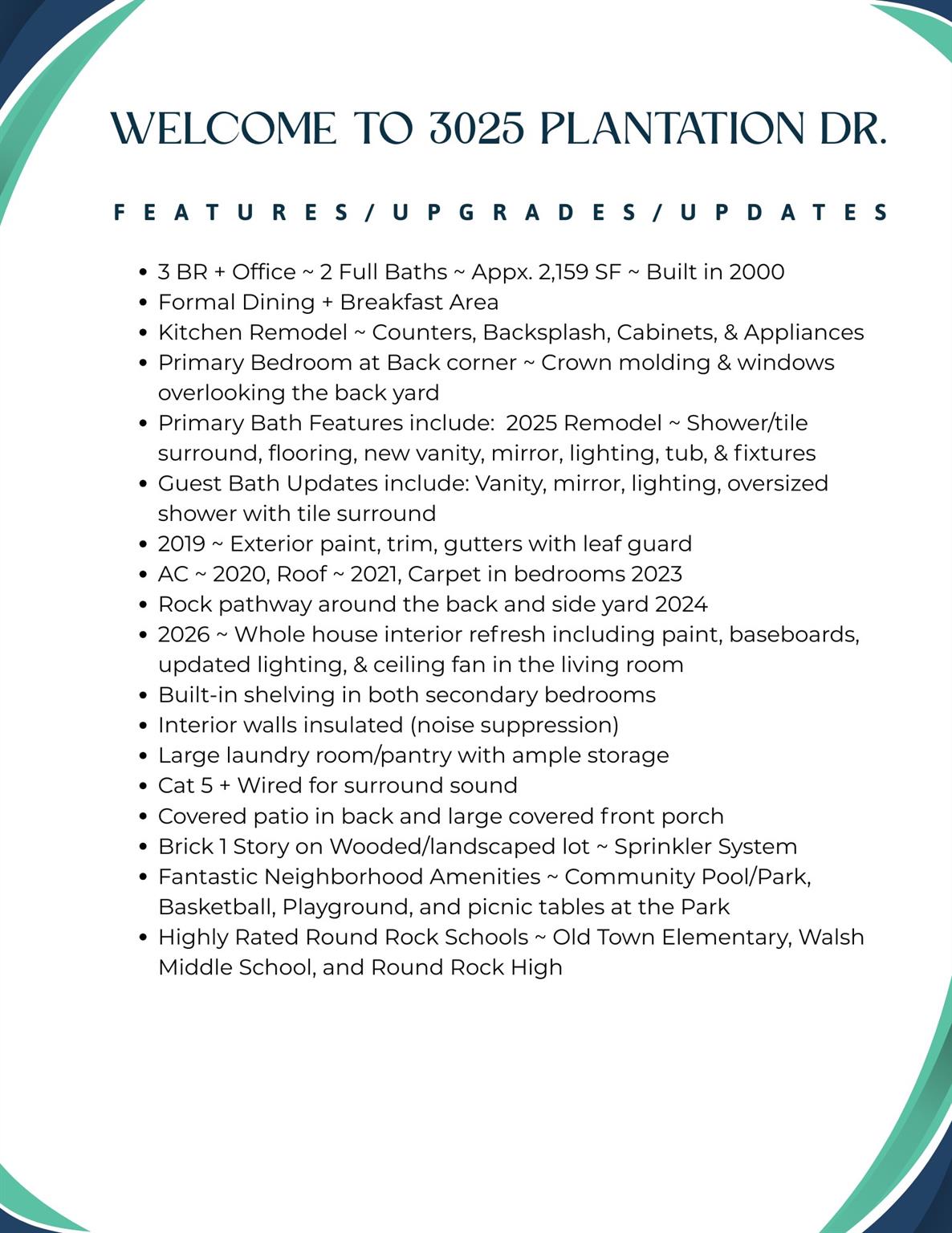 3025 Plantation Dr, Round Rock, TX 78681