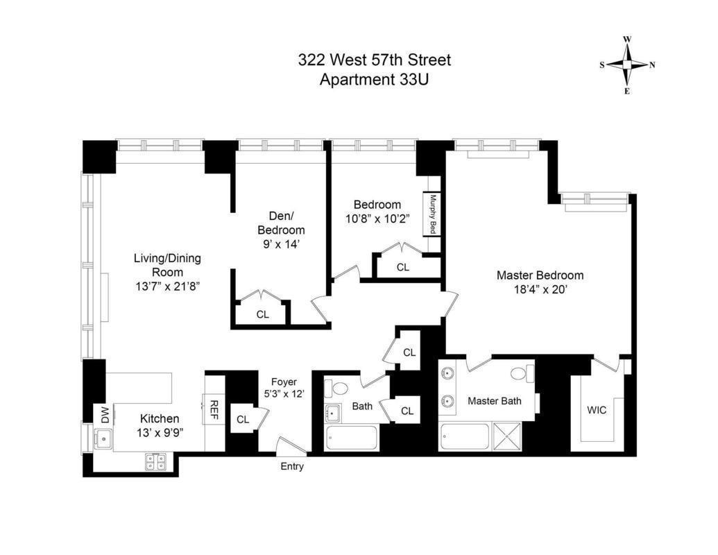 322 W 57th Street # 33U, New York (Manhattan), NY 10019