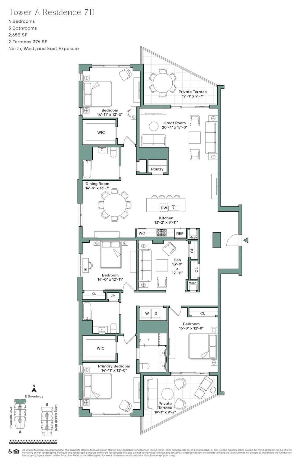 100 Boardwalk # 711 A, Long Beach, NY 11561