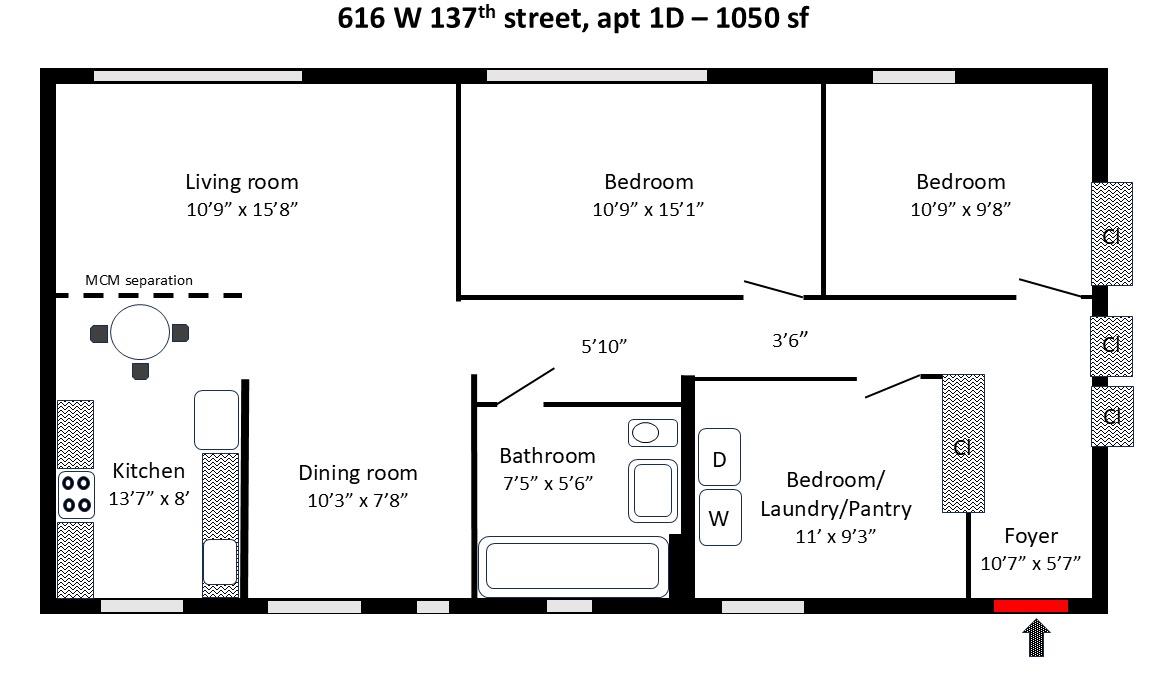 616 W 137th Street # 1D, New York (Manhattan), NY 10031