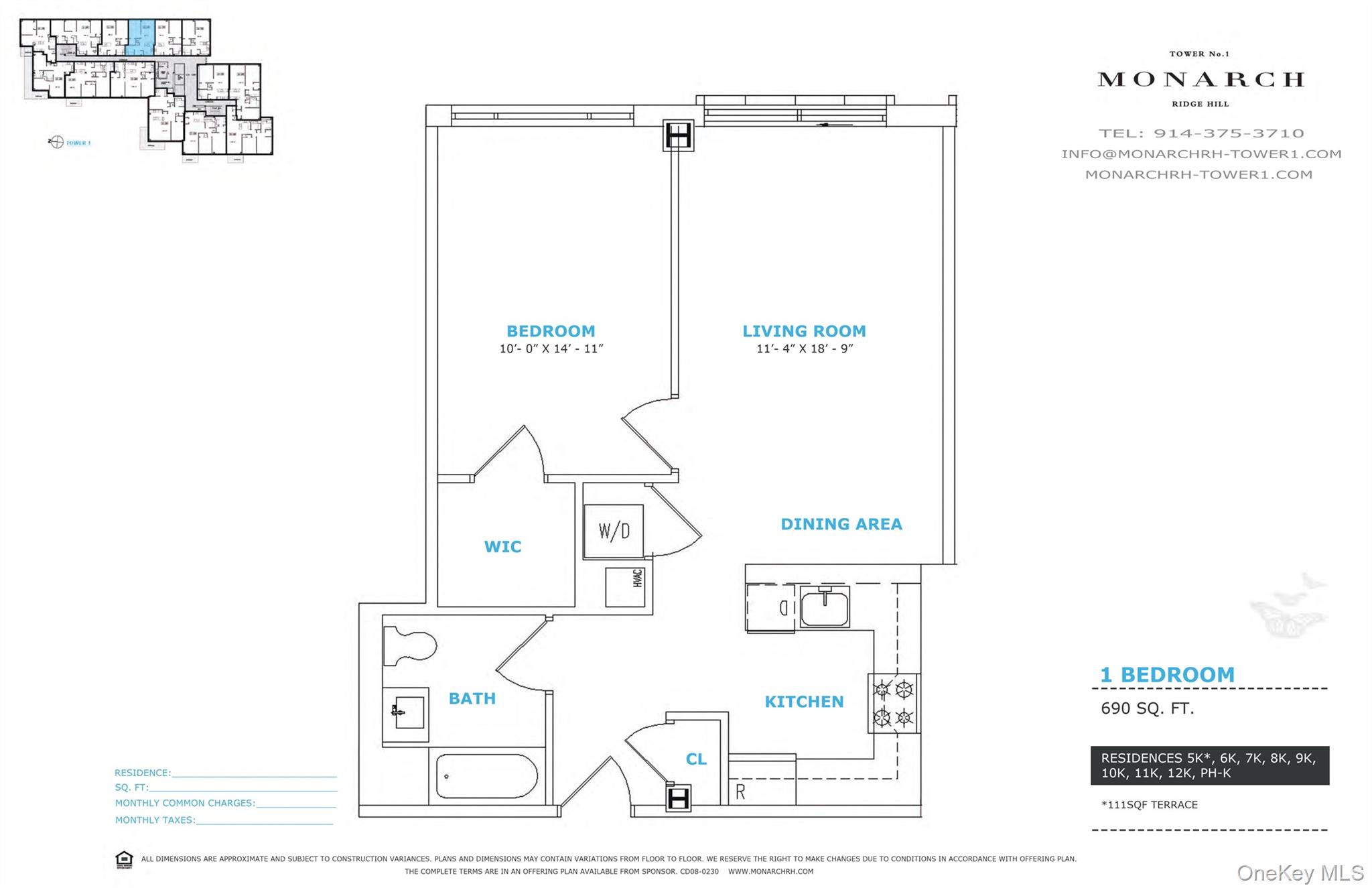 701 Ridge Hill Boulevard # 11K, Yonkers, NY 10710