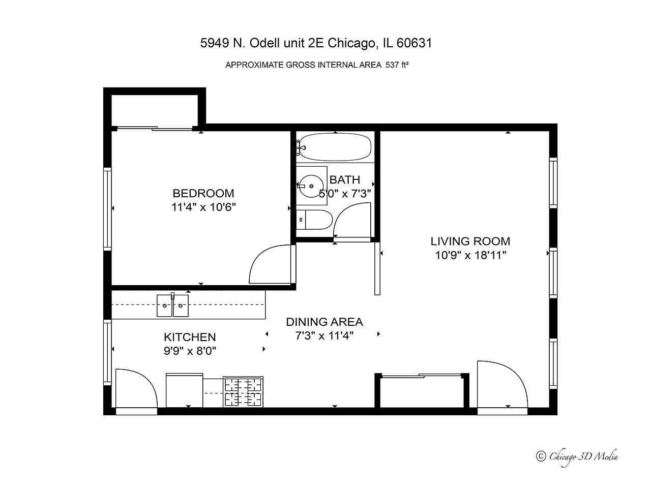 5949 N Odell Avenue #2E, Chicago, IL 60631