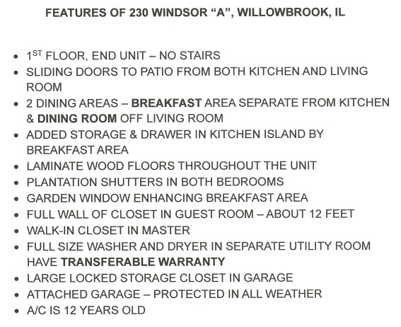 230 Windsor Lane #A, Willowbrook, IL 60527