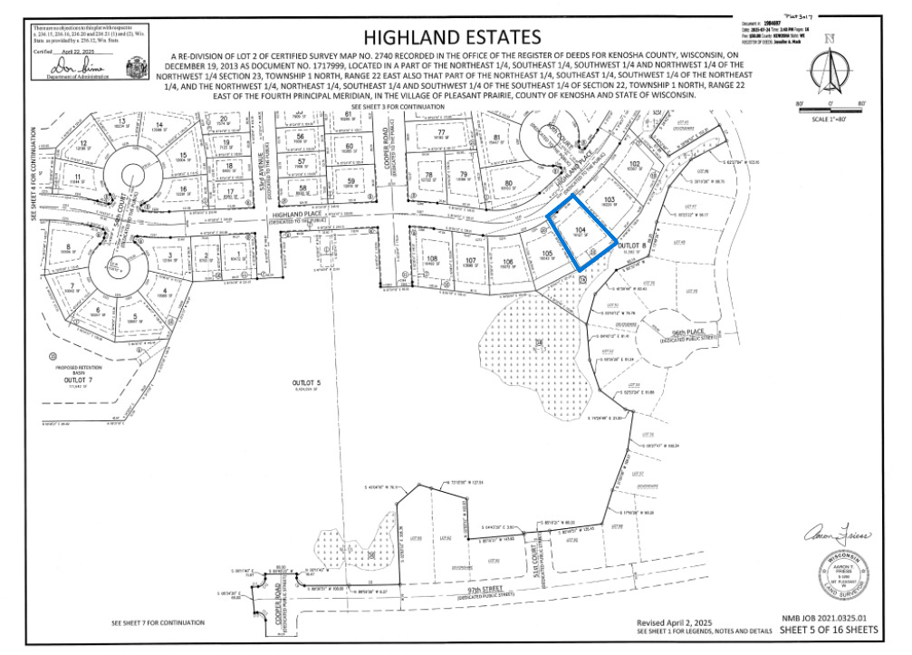 Lt 104 Highland Place, Pleasant Prairie, WI 53158