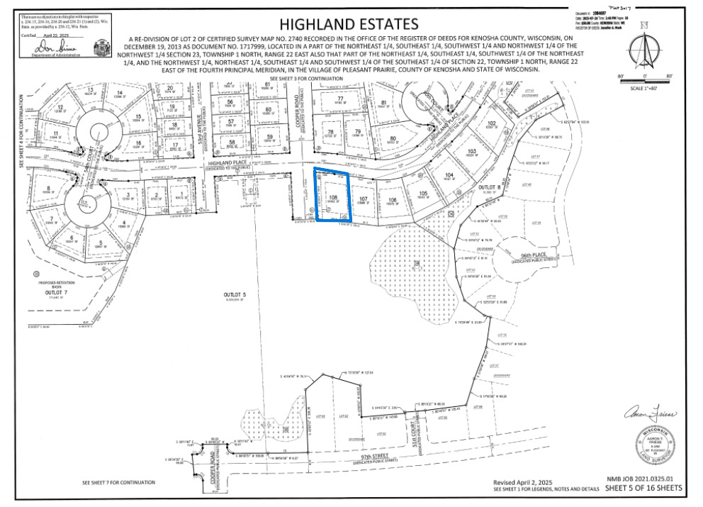 Lt 108 Highland Place, Pleasant Prairie, WI 53158