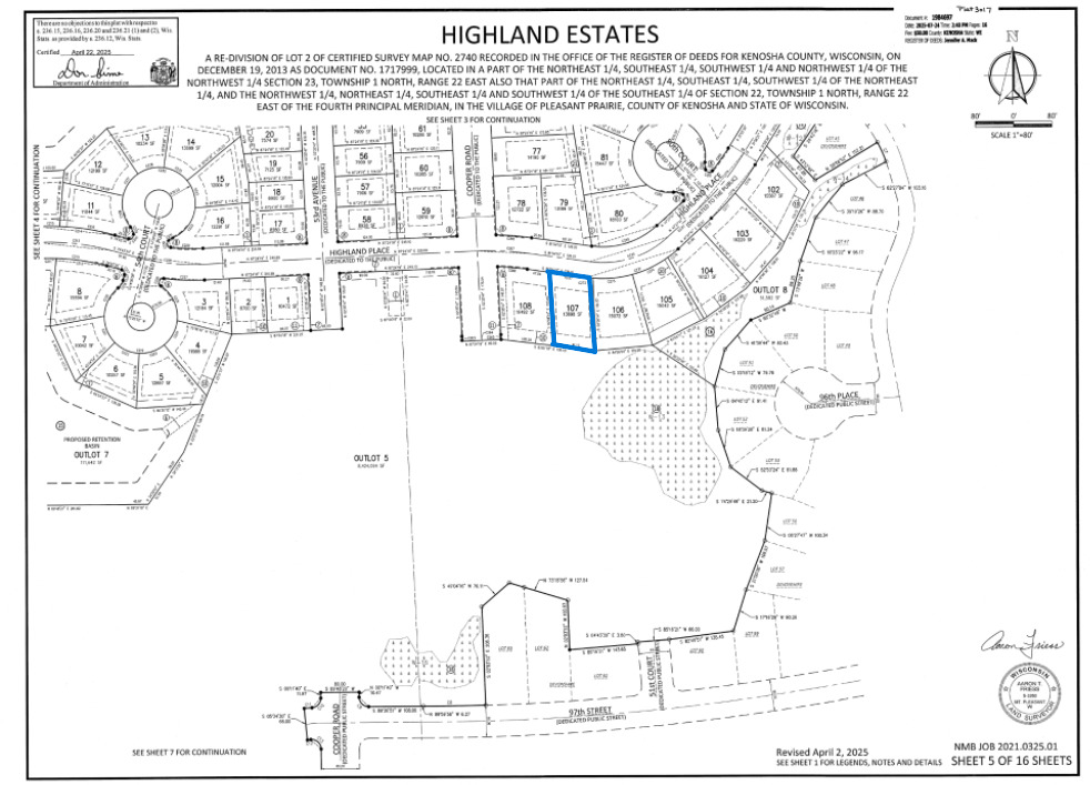 Lt 107 Highland Place, Pleasant Prairie, WI 53158