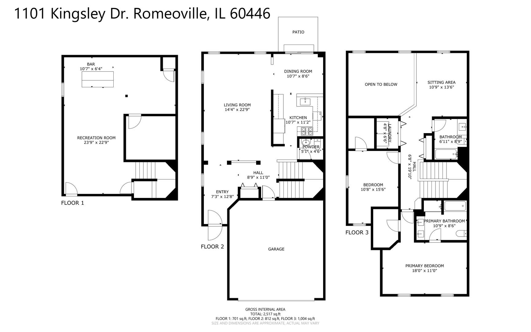1101 Kingsley Drive #1, Romeoville, IL 60446