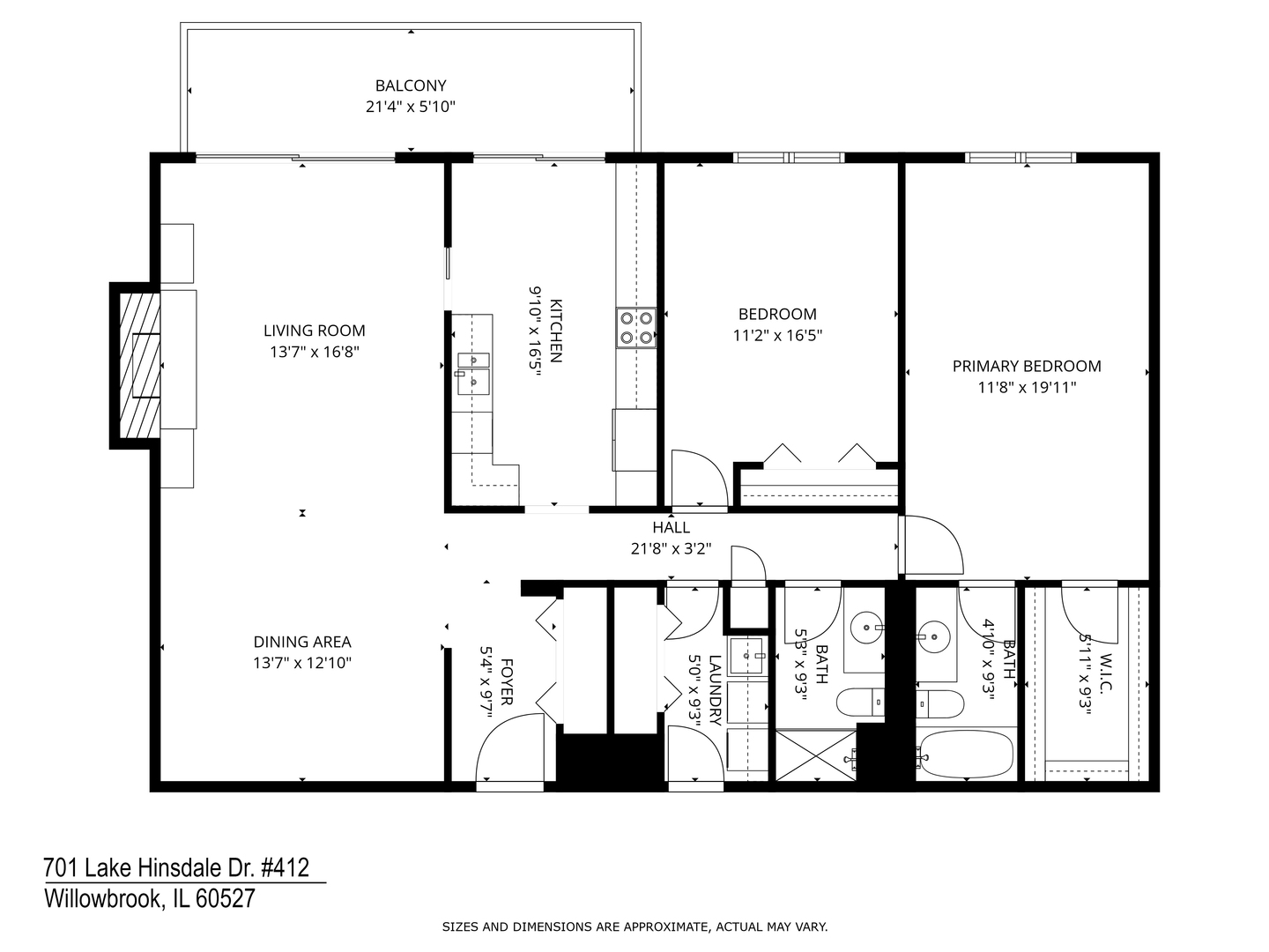 701 Lake Hinsdale Drive #412, Willowbrook, IL 60527